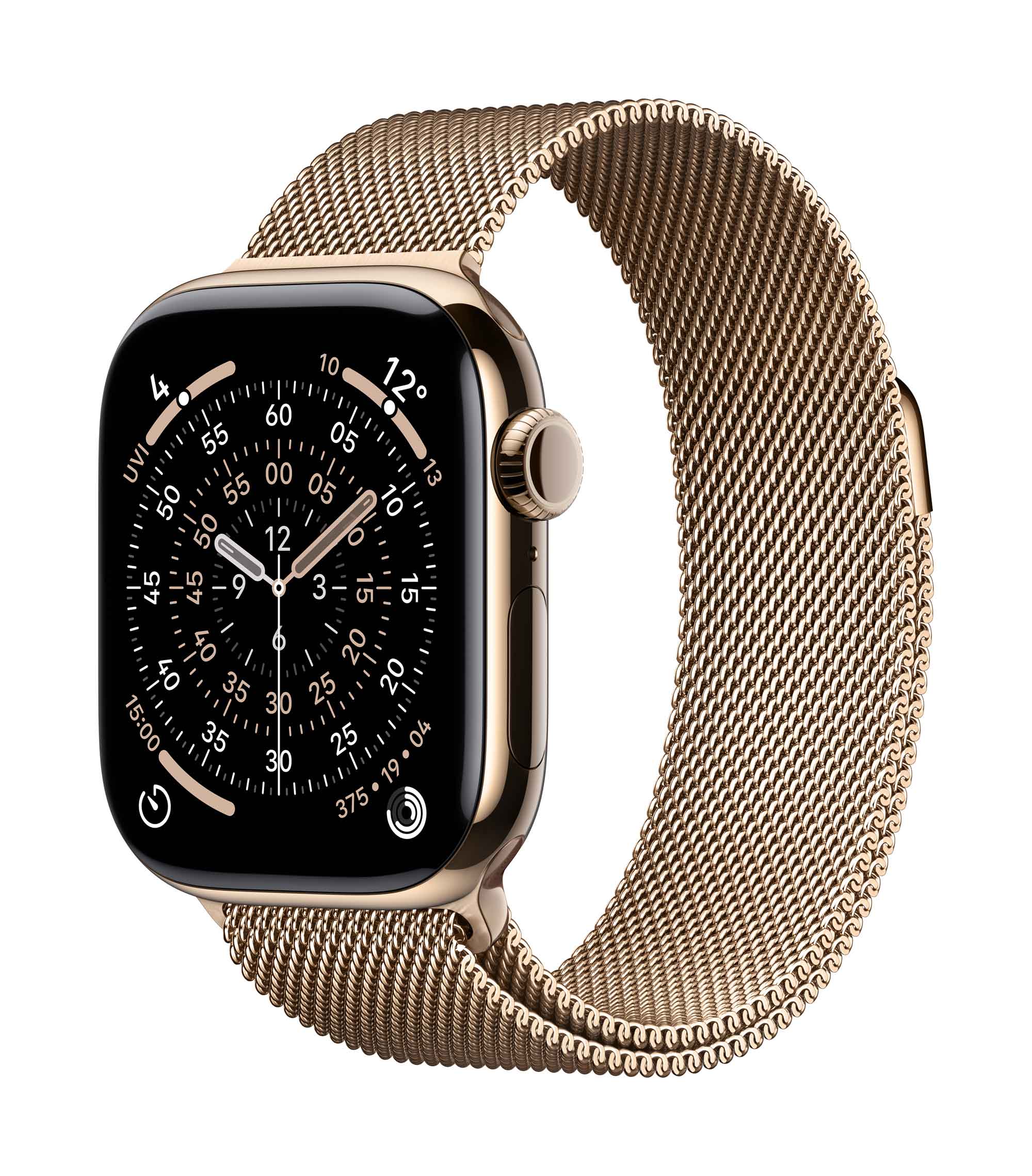 Apple_Watch_Series_11_42mm_Gold_Titanium_Gold_Milanese_Loop_34FR_Screen__WWEN Apple_Watch_Series_11_42mm_Gold_Titanium_Gold_Milanese_Loop_34FR_Screen__WWEN